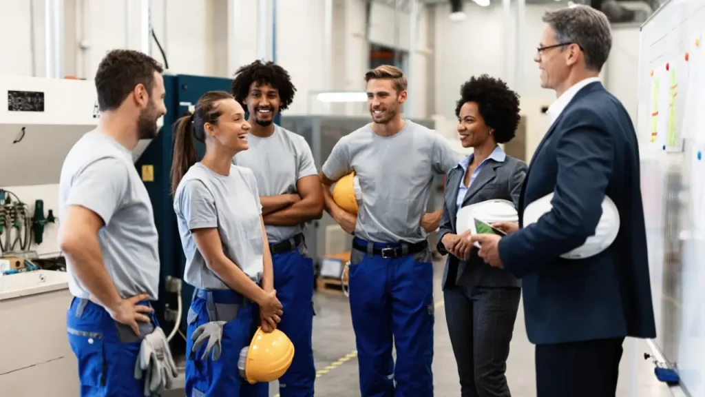 Funcionarias de empresa aprendendo o que é a nr1.
